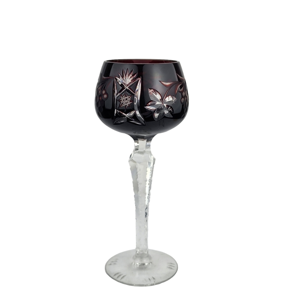 Imperial Crystal Amethyst Hock Wine Traube Cut Glass